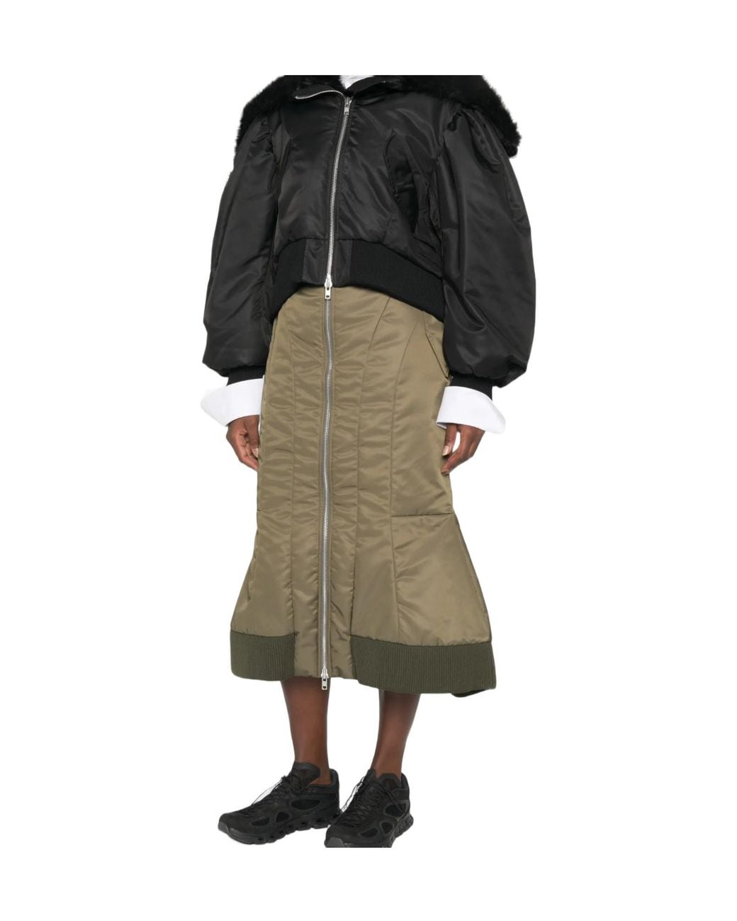 Simone Rocha Green Padded Midi Skirt