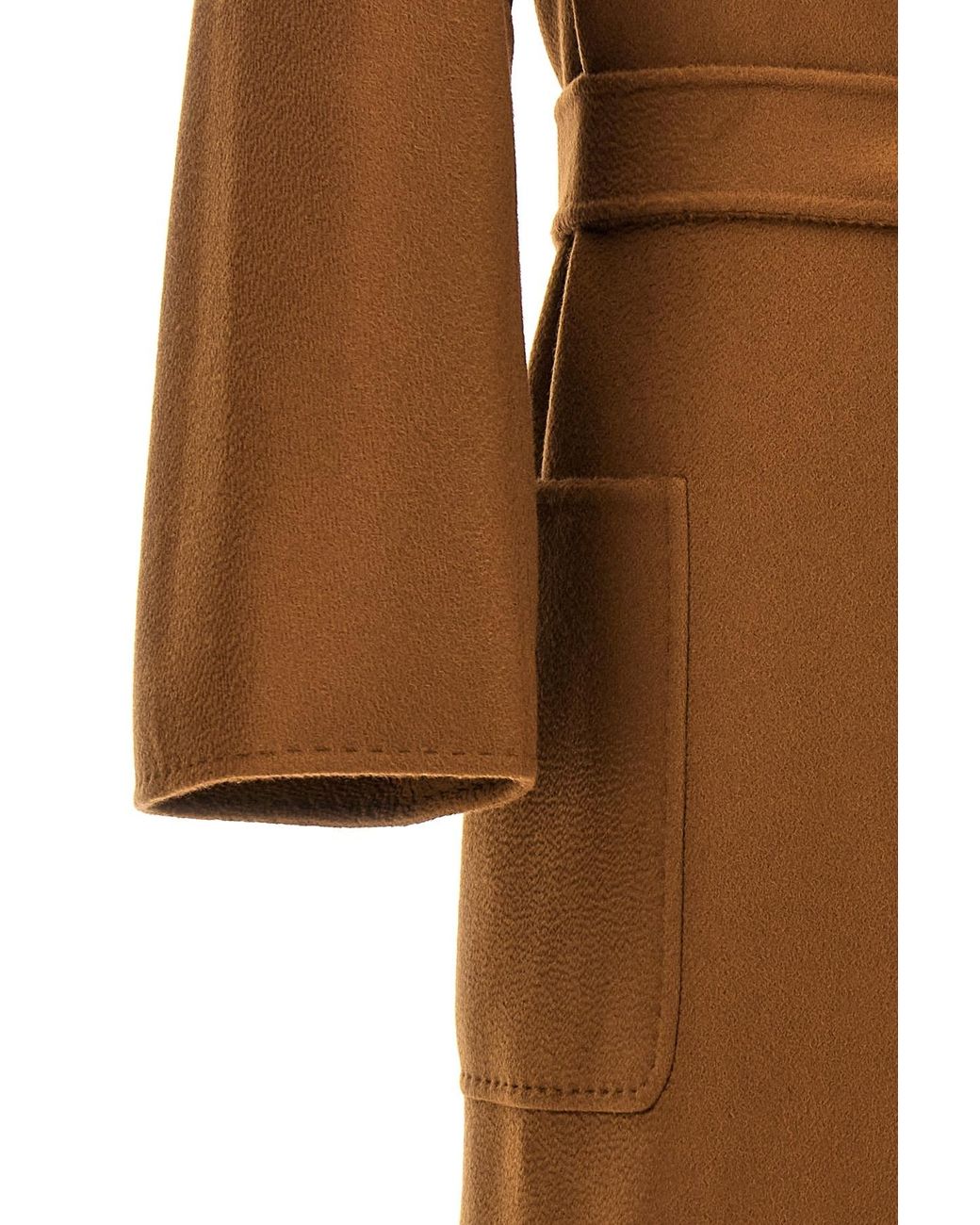 Max Mara Brown Ludmilla Belted Long-Sleeved Coat