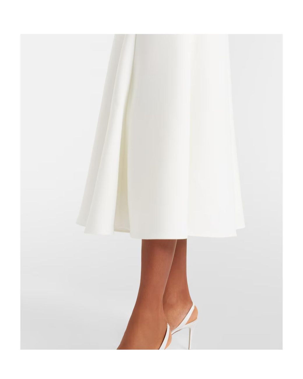 Roland Mouret White Crystal-Embellished Crepe Cocktail Dress
