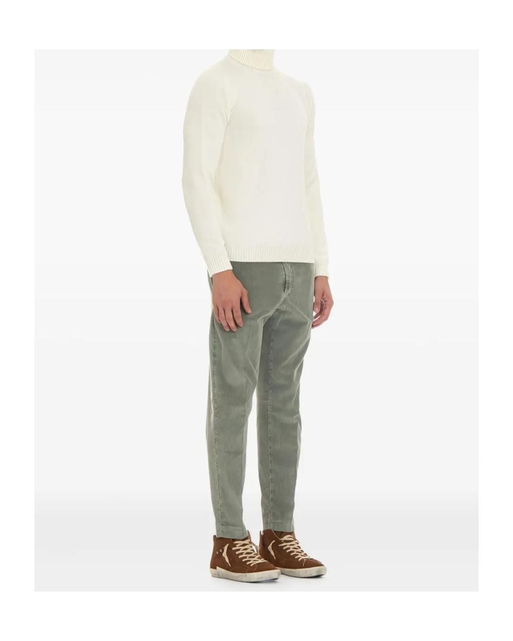 Roberto Collina White High-Neck Long-Sleeved Sweater for men