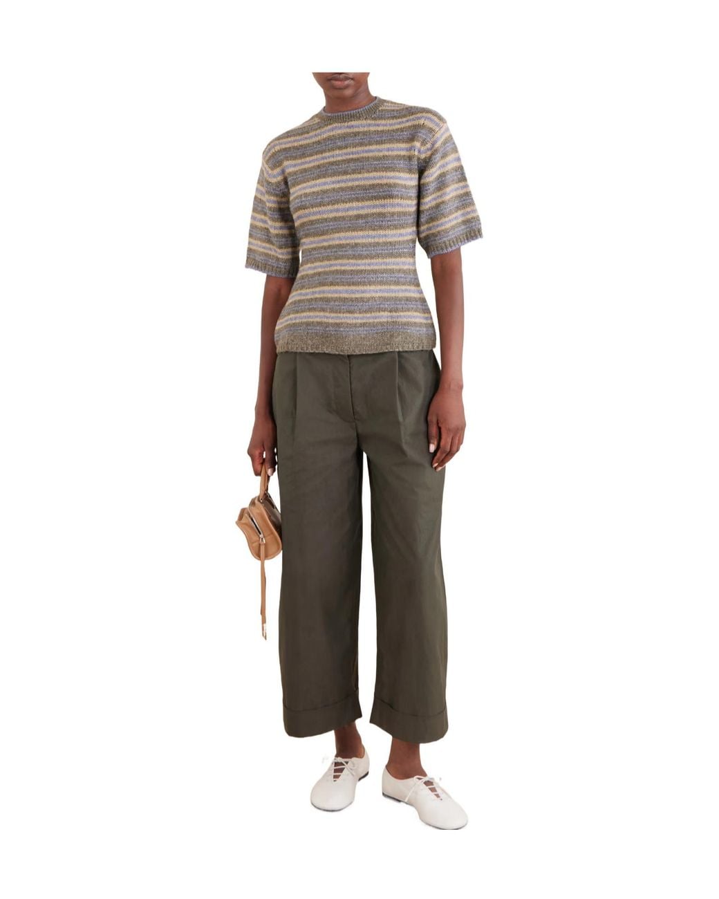 Proenza Schouler Gray Talla Cotton-Blend Wide-Leg Pants