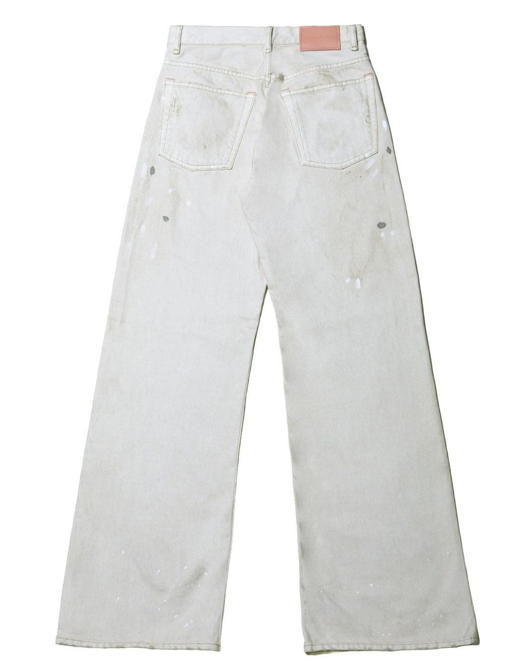 Acne White Distressed Logo Patch Jeans