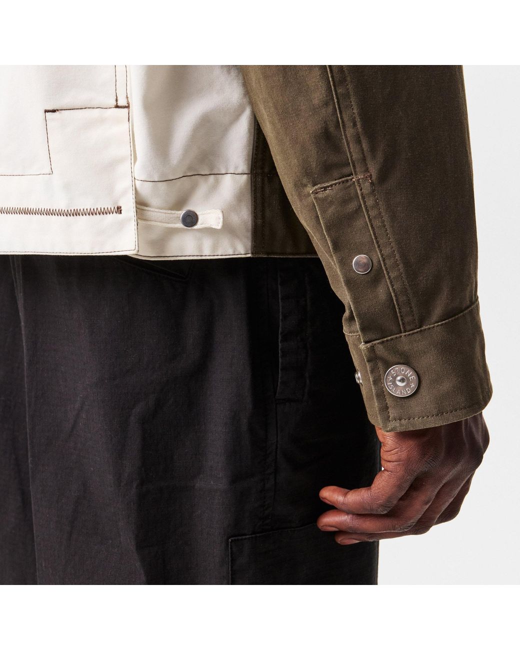 Stone Island Brown Military Hooded Jacket for men