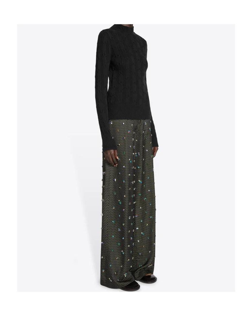 Dries Van Noten Black Mock Neck Knitted Jumper