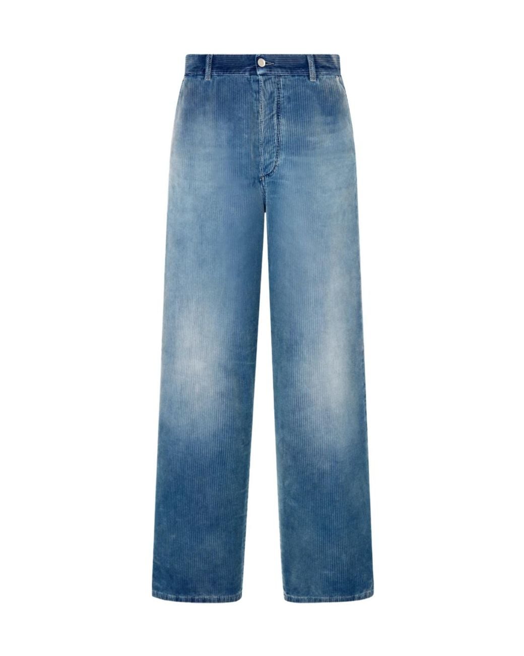 Dior Blue Homme Mid-Rise Corduroy Pants for men