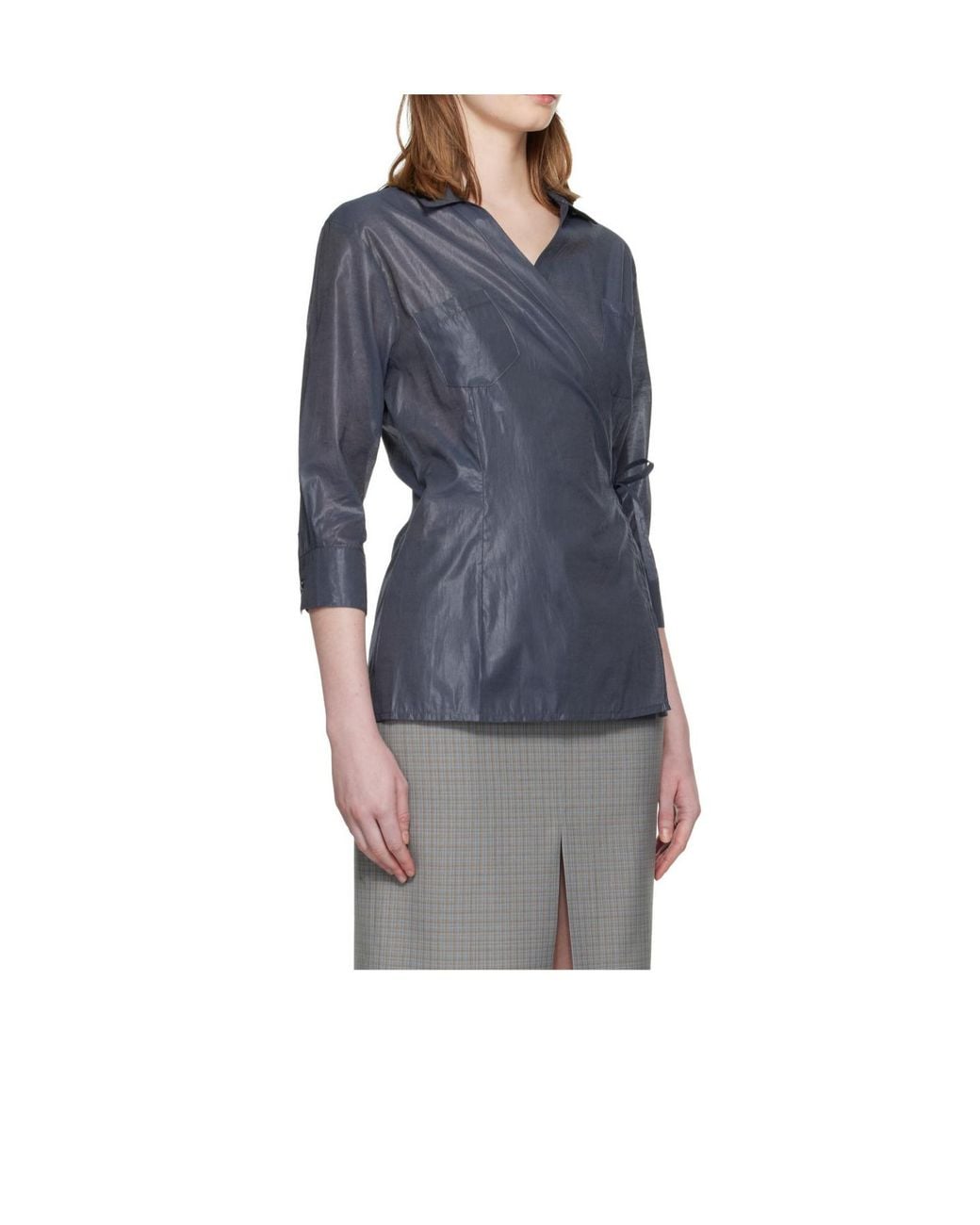 Paloma Wool Blue Wrap V-Neck Top