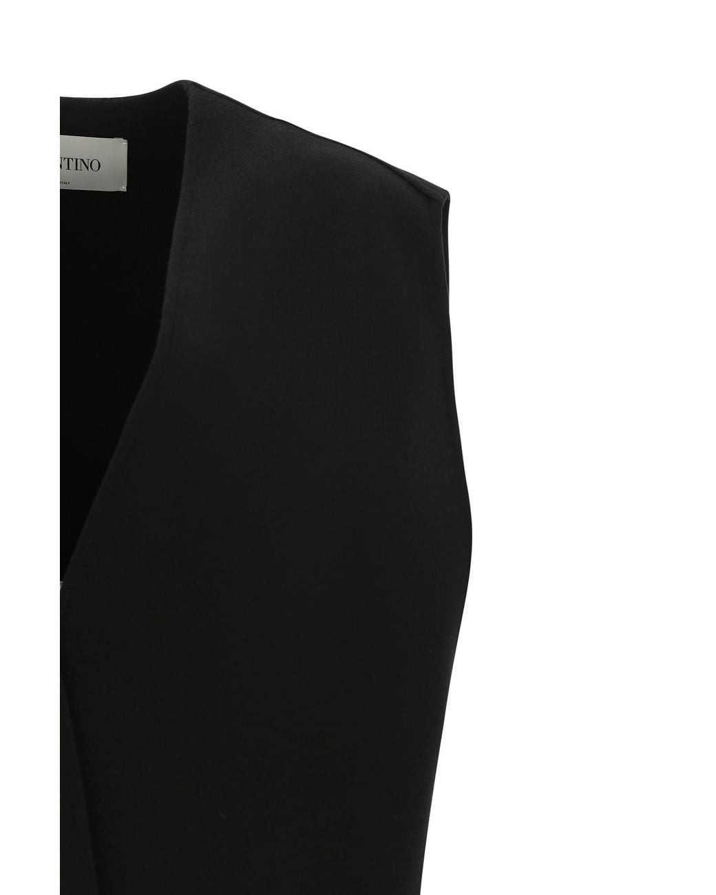 Valentino Black V-Neck Sleeveless Jacket