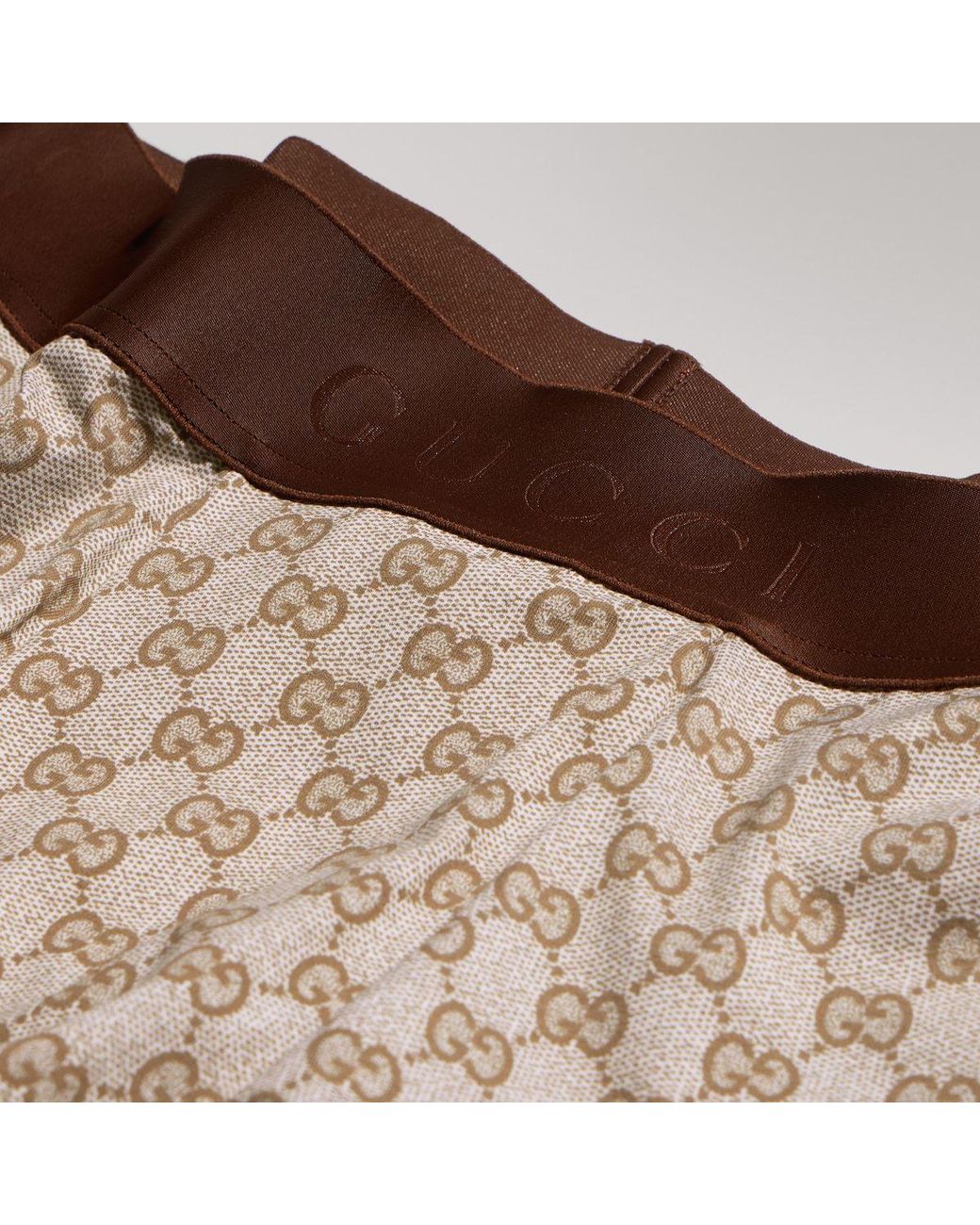 Gucci Brown Printed Jersey Trunks for men