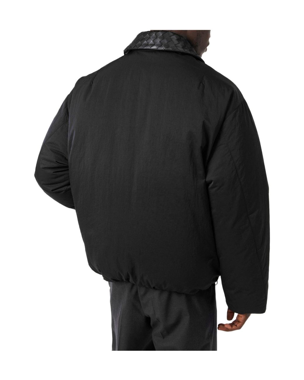 Bottega Veneta Black Tech Hip Length Long Sleeve Medium Puffer Jacket for men