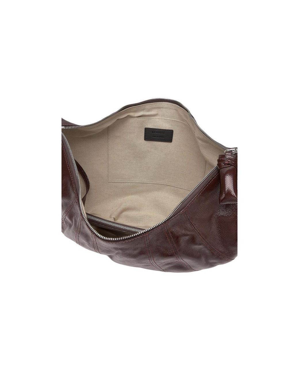 Lemaire Brown Knot Detailed Large Croissant Shoulder Bag