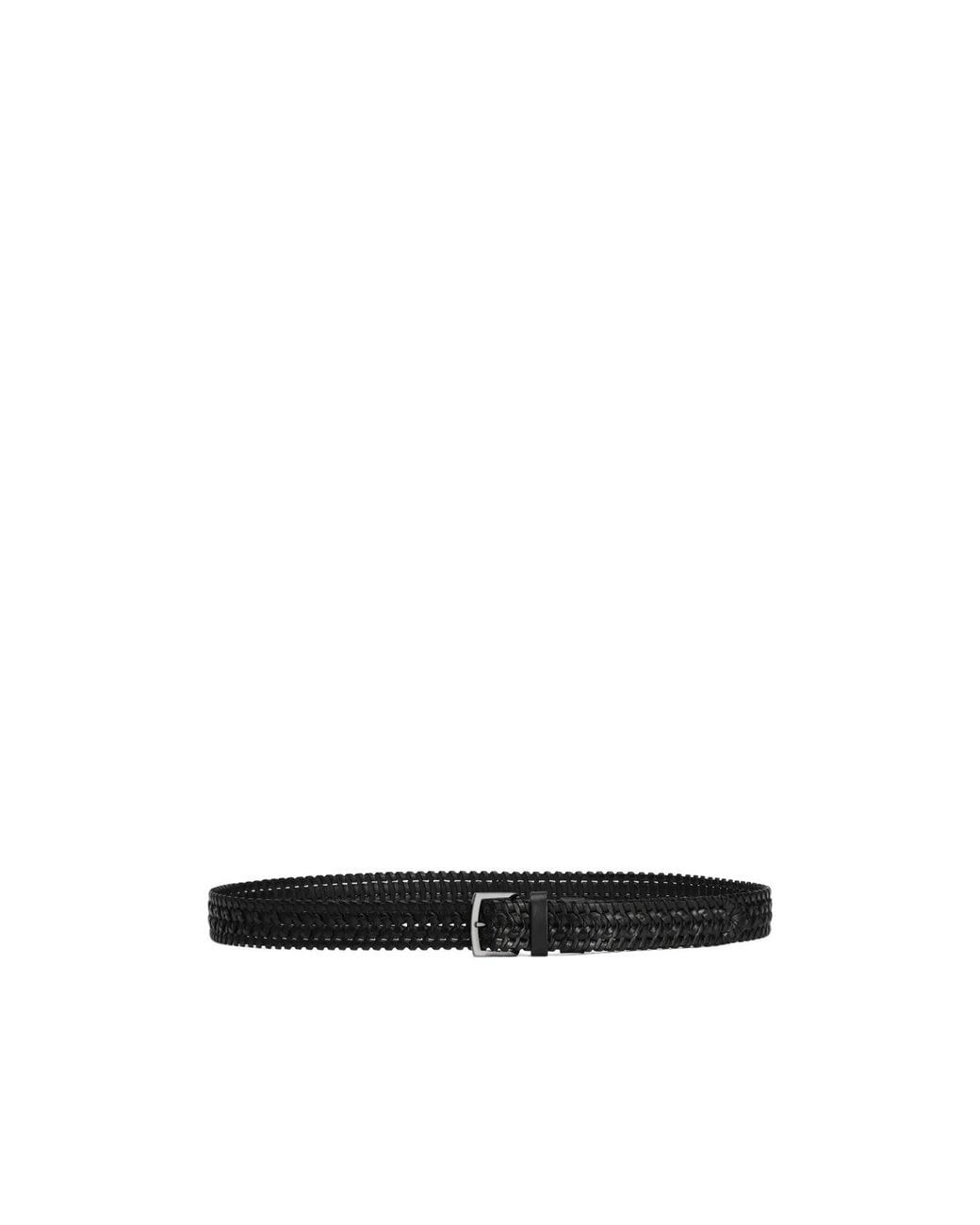 Dolce & Gabbana White Woven Leather Belt for men