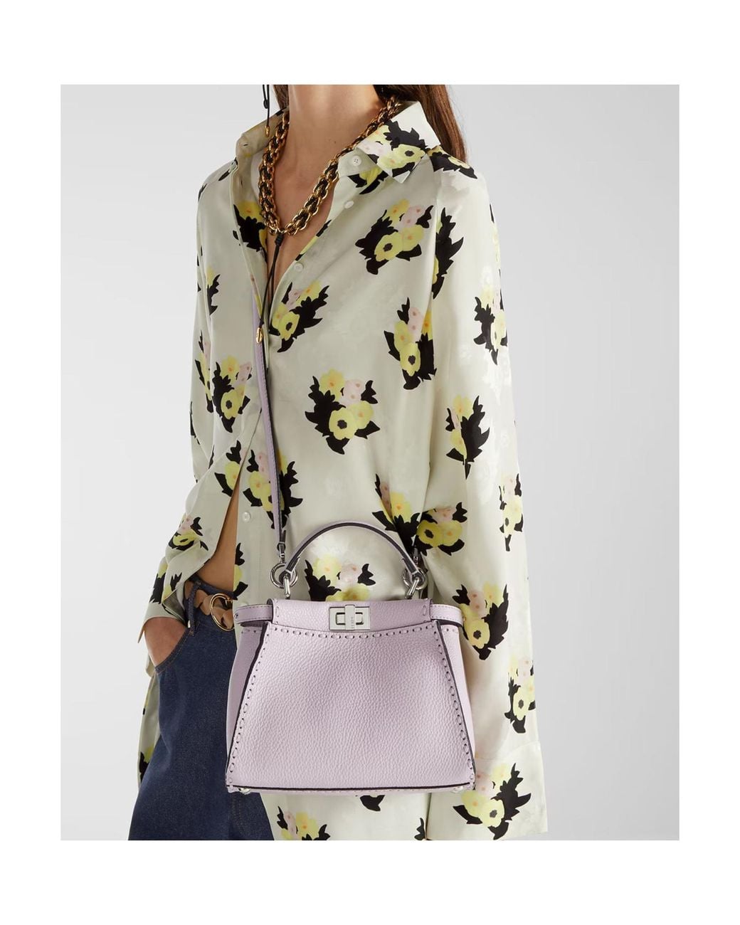 Fendi Pink Peekaboo Mini Top Handle Bag