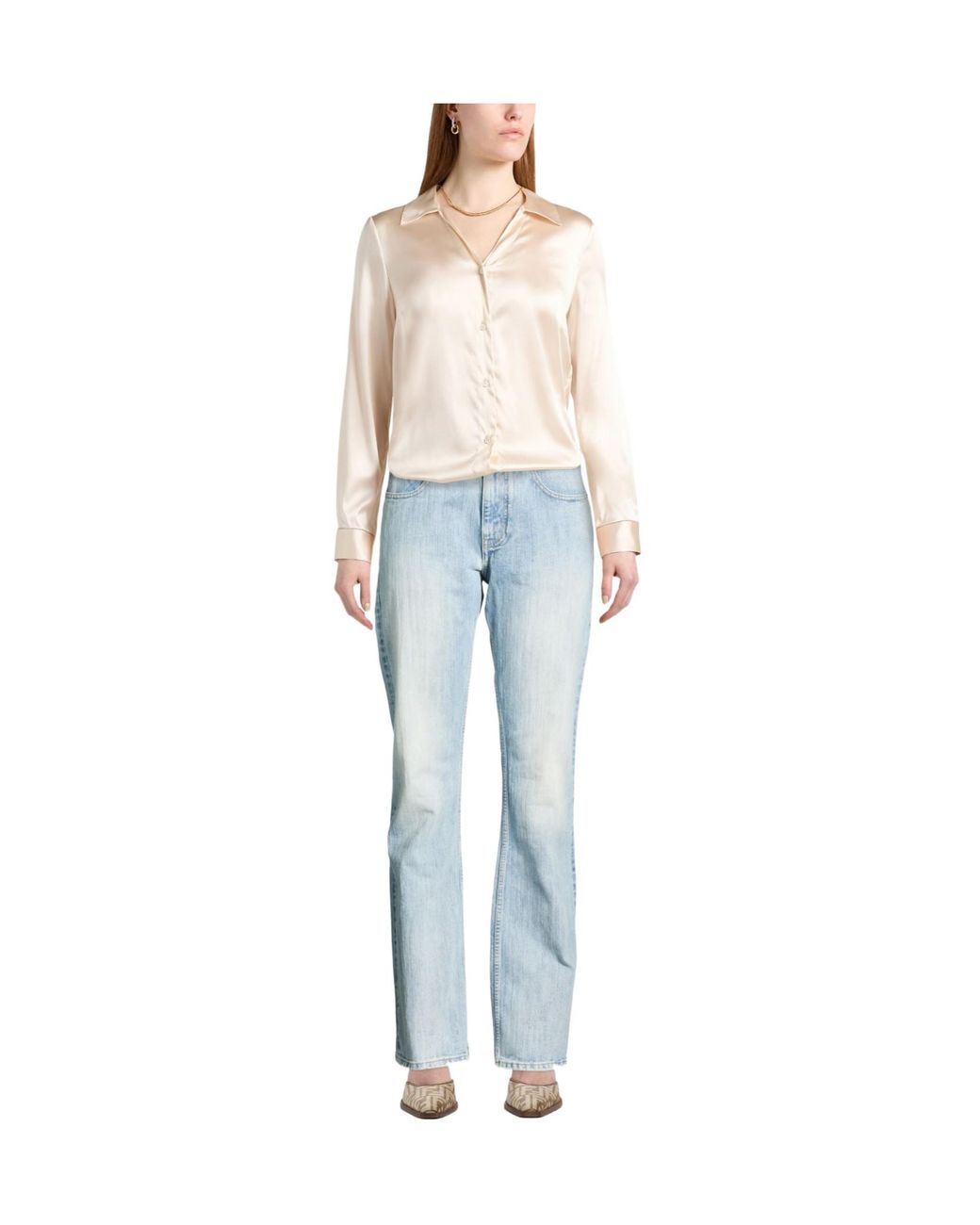 Balenciaga Blue Light-Wash Straight-Leg Jeans