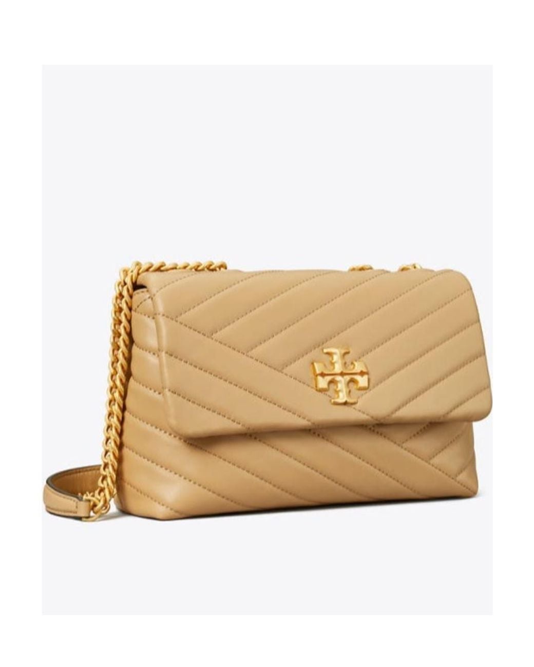 Tory Burch Natural Kira Chevron Convertible Small Shoulder Bag