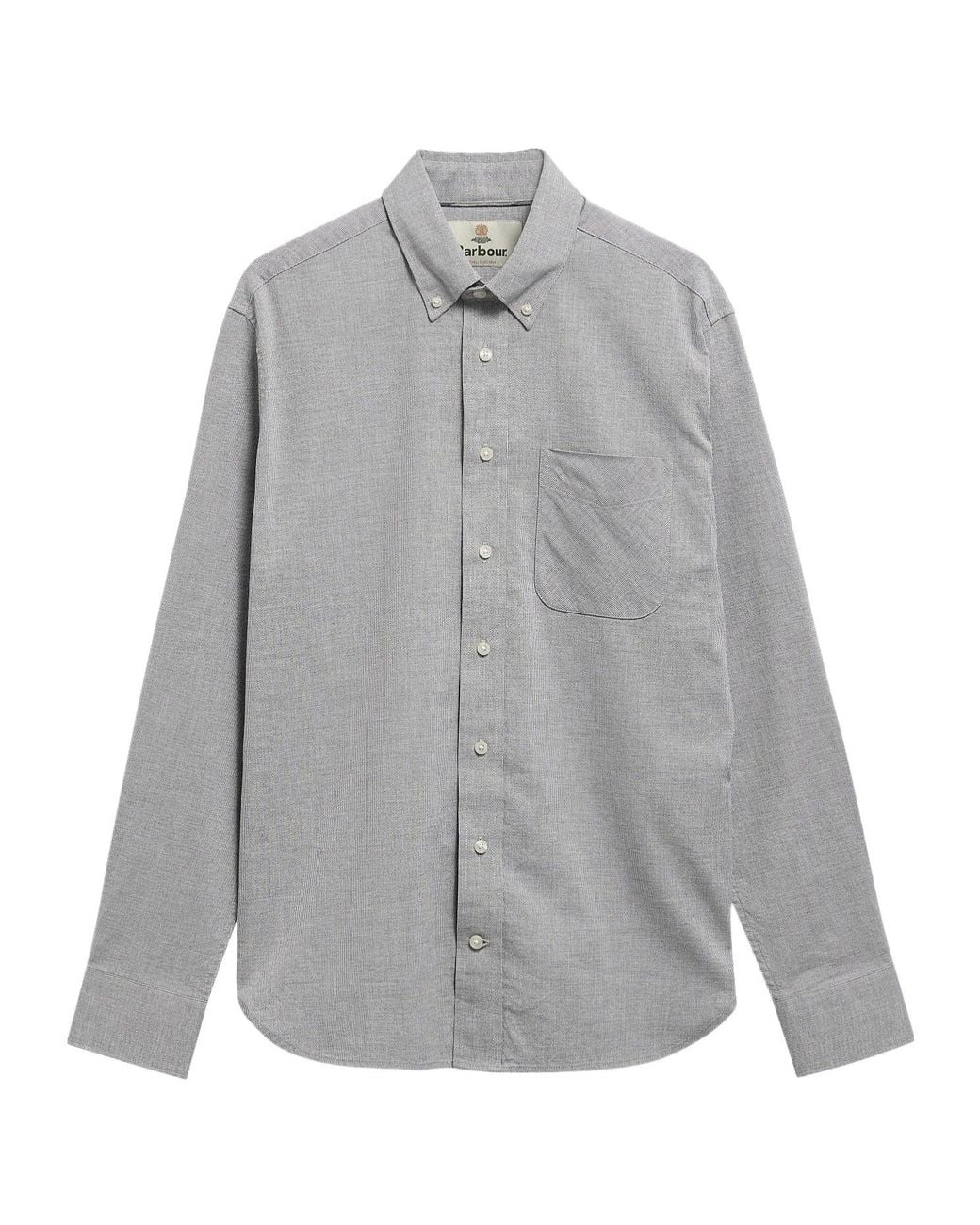 Barbour Gray Button-Down Long Sleeve Shirt for men