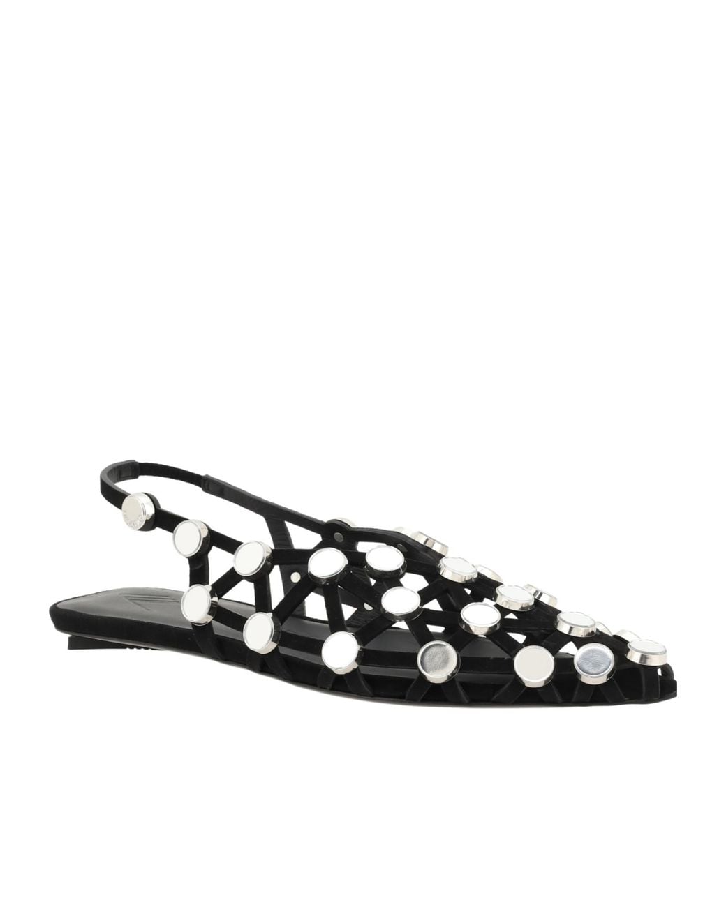 The Attico White The Grid Slingback Ballerina Flats