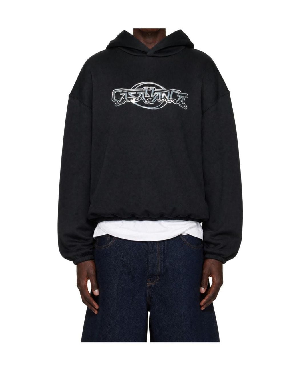 Casablanca Black Jersey Hoodie for men