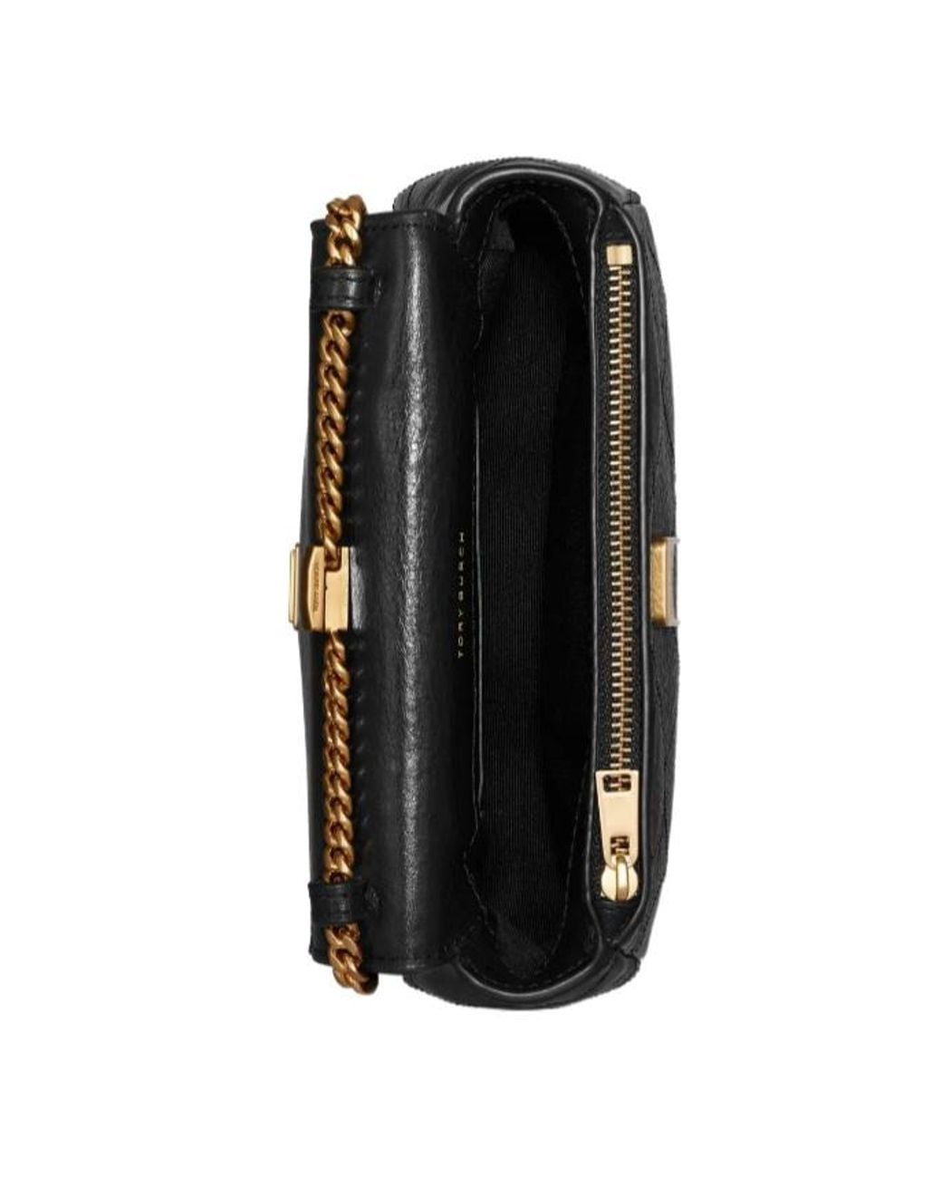 Tory Burch Black Charlie Quilted Chain Tote Bag