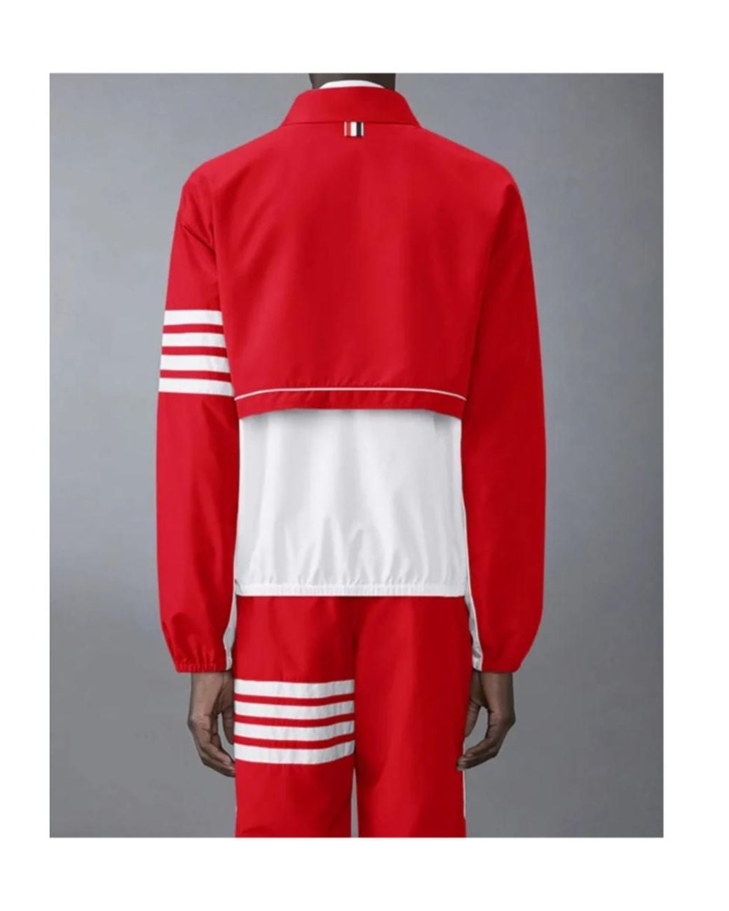 Thom Browne Red Bar Ripstop Windbreaker for men