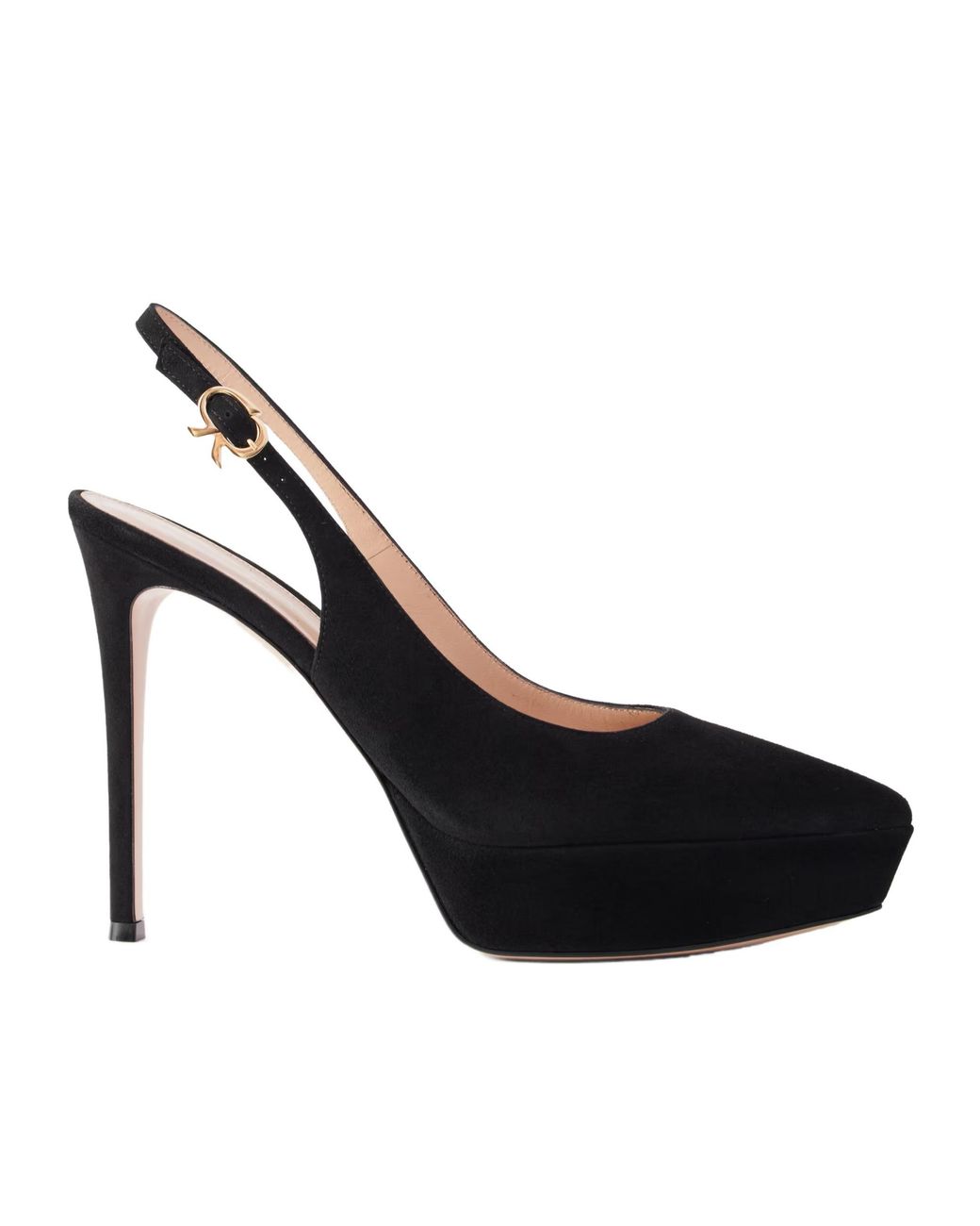 Gianvito Rossi Black Suede Slingback Pumps
