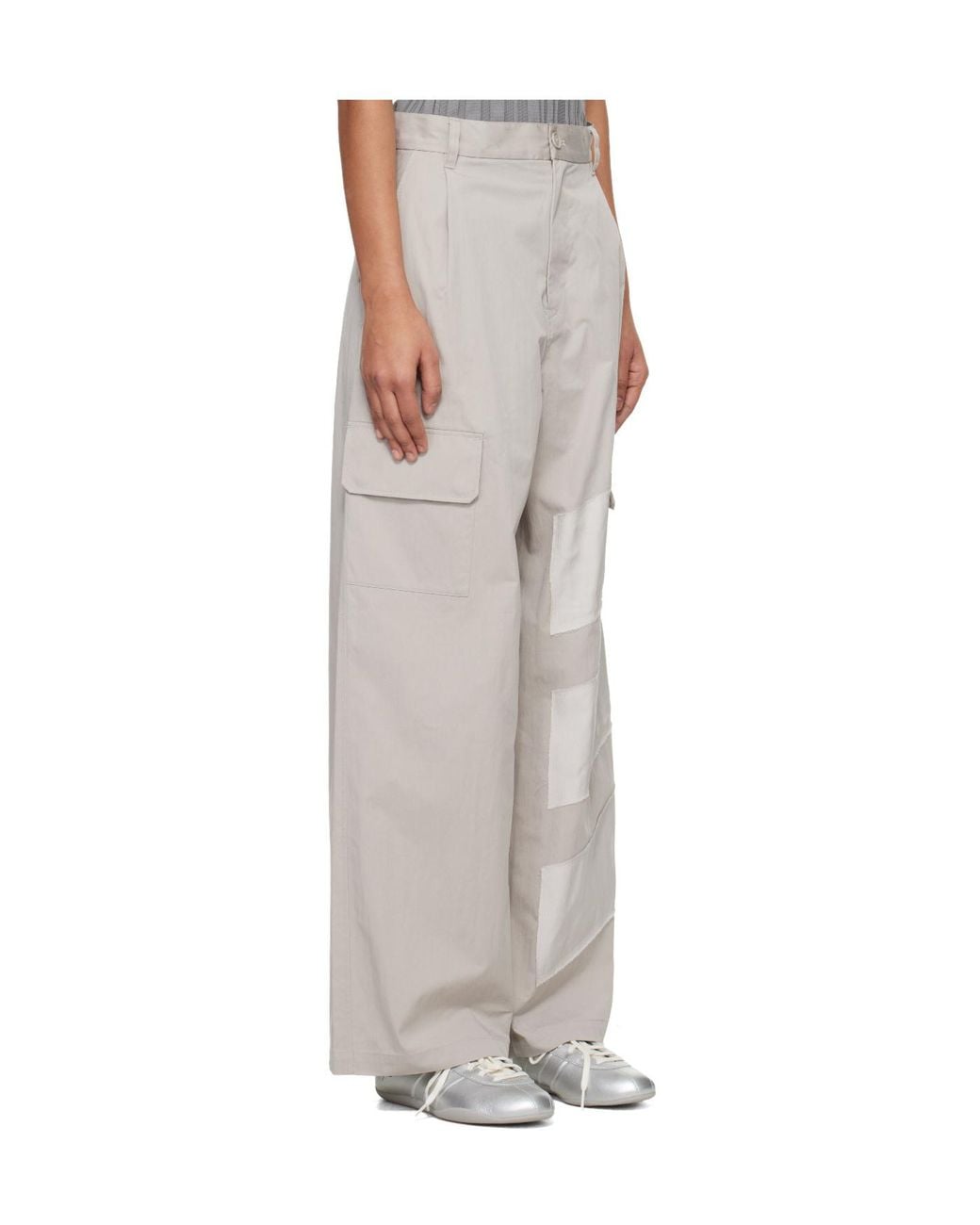 Y-3 Gray Wide Belt Loop Cargo Casual Pants