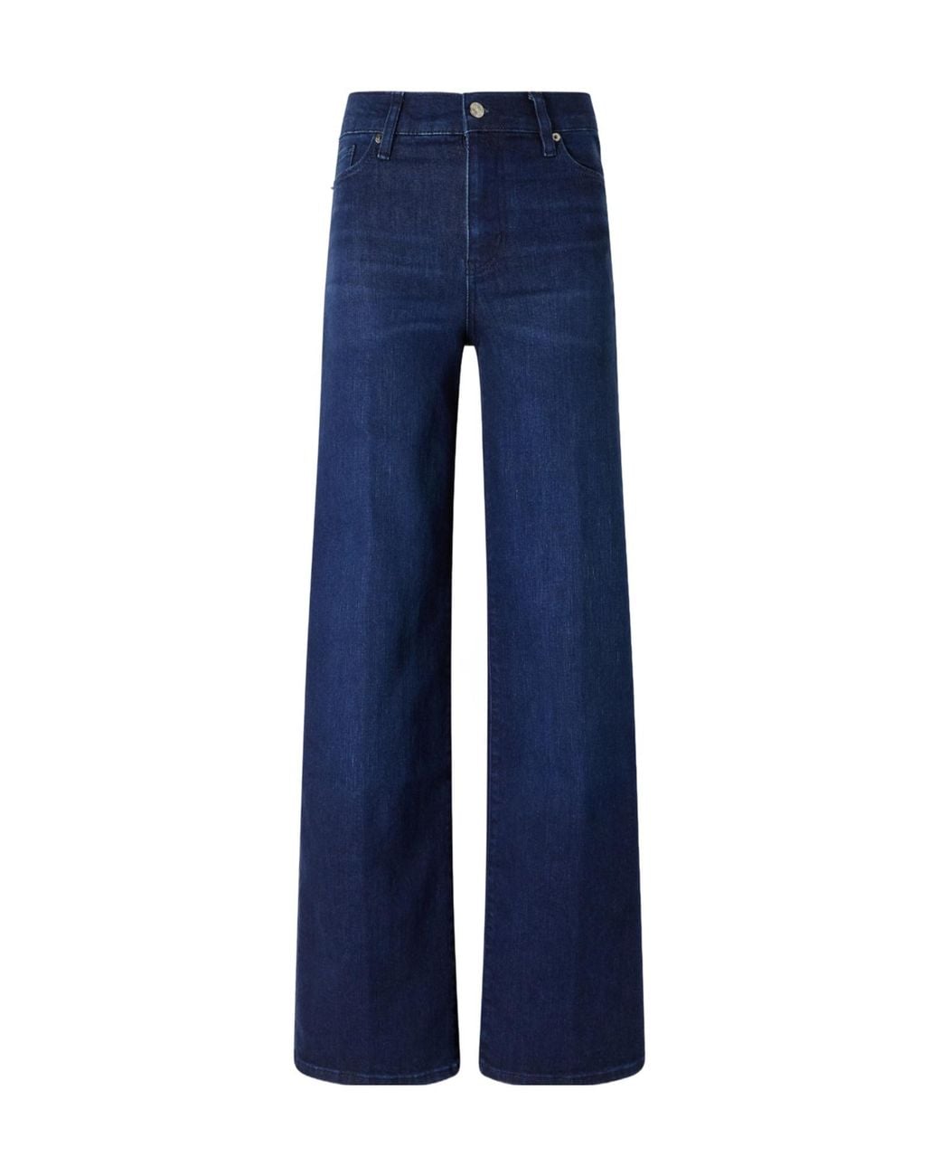 FRAME Blue Form-Fitting Wide-Leg Jeans