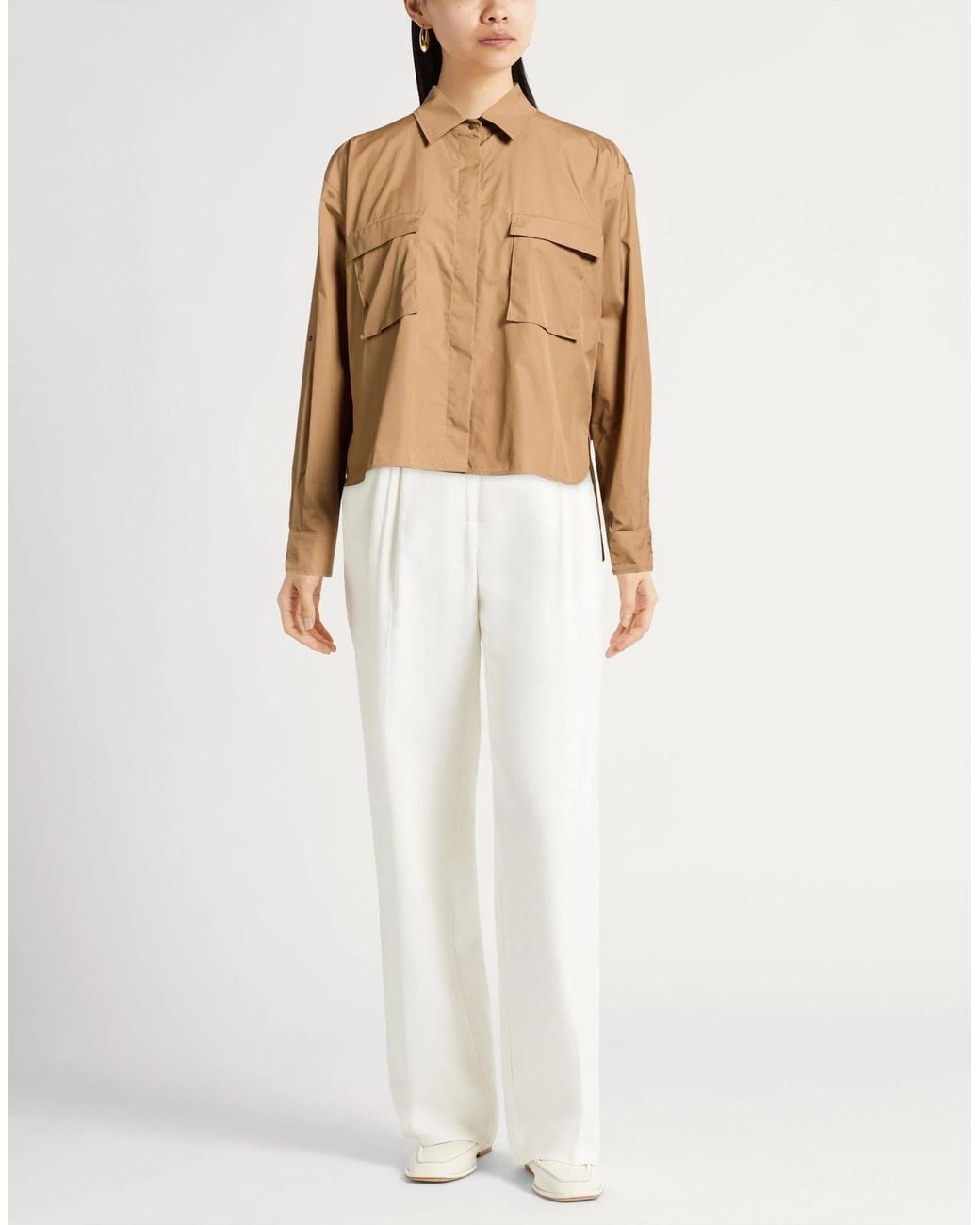Max Mara Brown Solid Colour Shirts Blouses