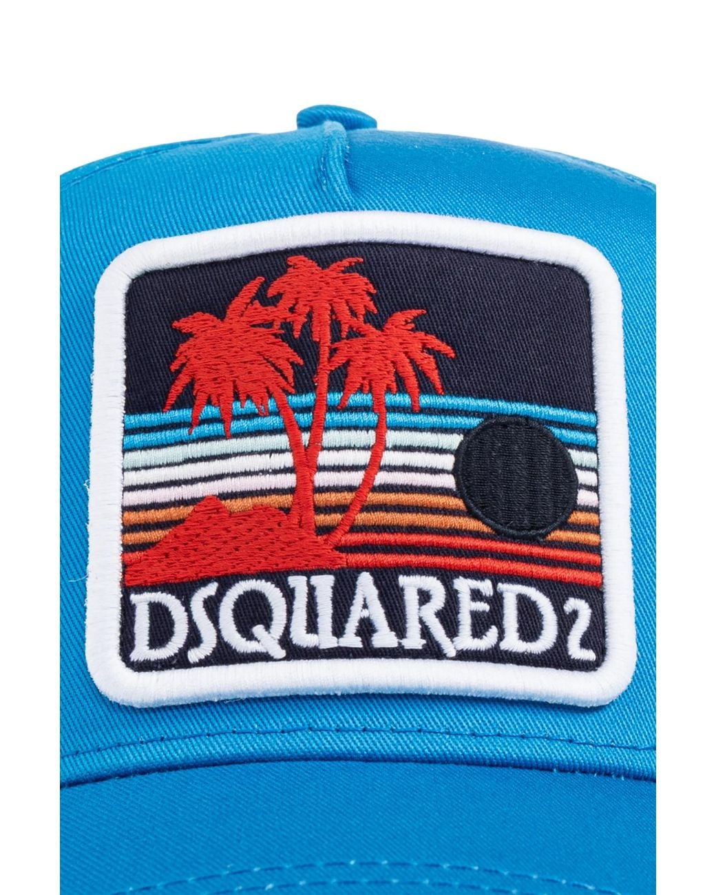 DSquared² Blue Logo Patch Baseball Cap for men