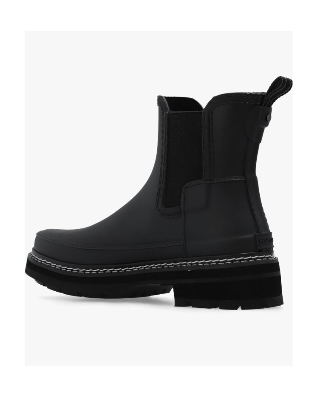 Hunter Black Logo Short Boots
