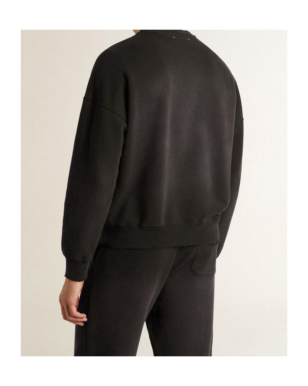 Golden Goose Deluxe Brand Black Logo Printed Crewneck Sweatshirt for men