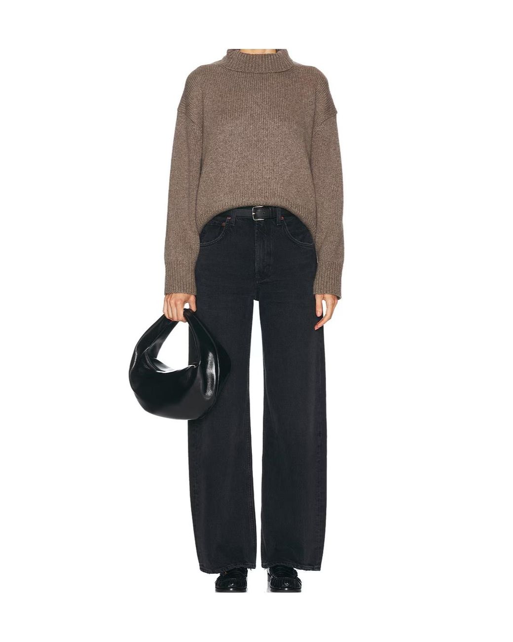 Agolde Black Five-Pocket Denim Trousers