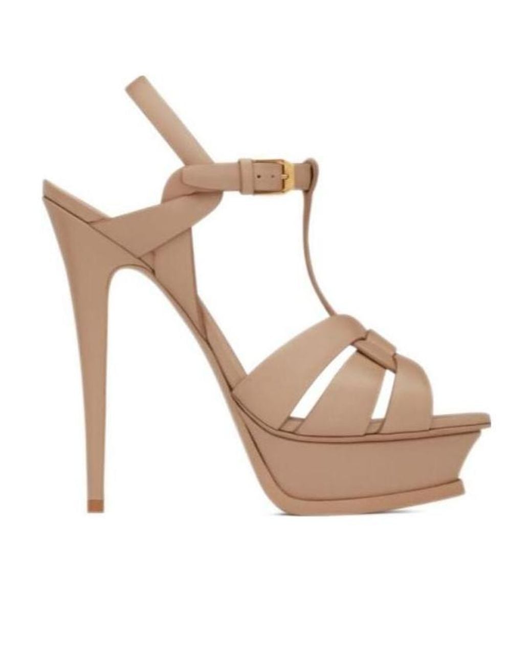 Saint Laurent White Tribute Platform Sandals