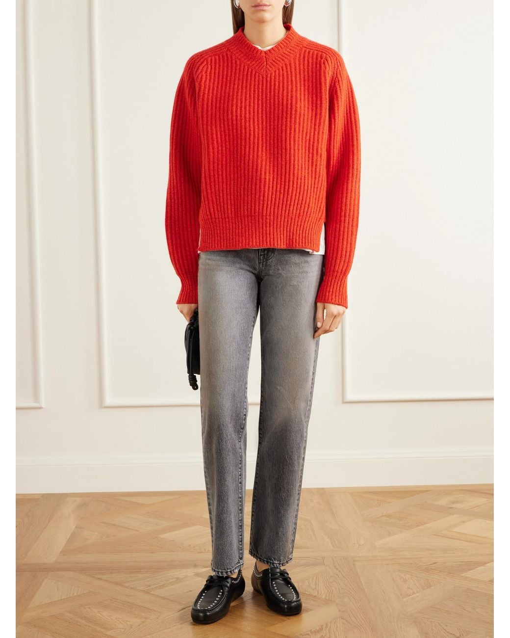 SLVRLAKE Denim Gray High-Waisted Straight-Leg Jeans