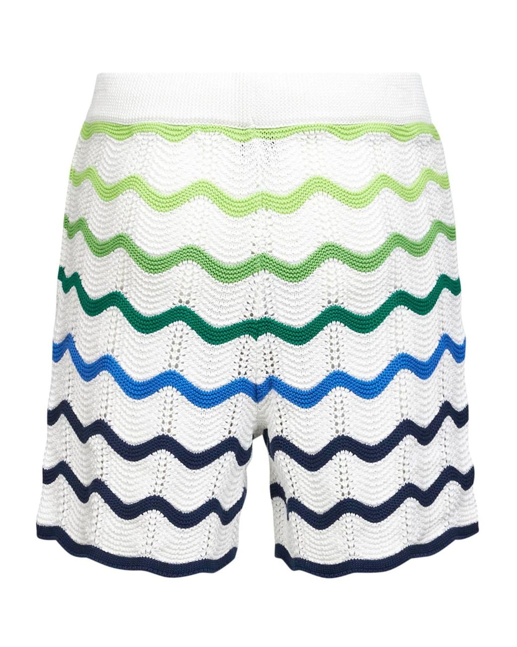 Casablanca Green Elasticated Scalloped Knit Shorts for men