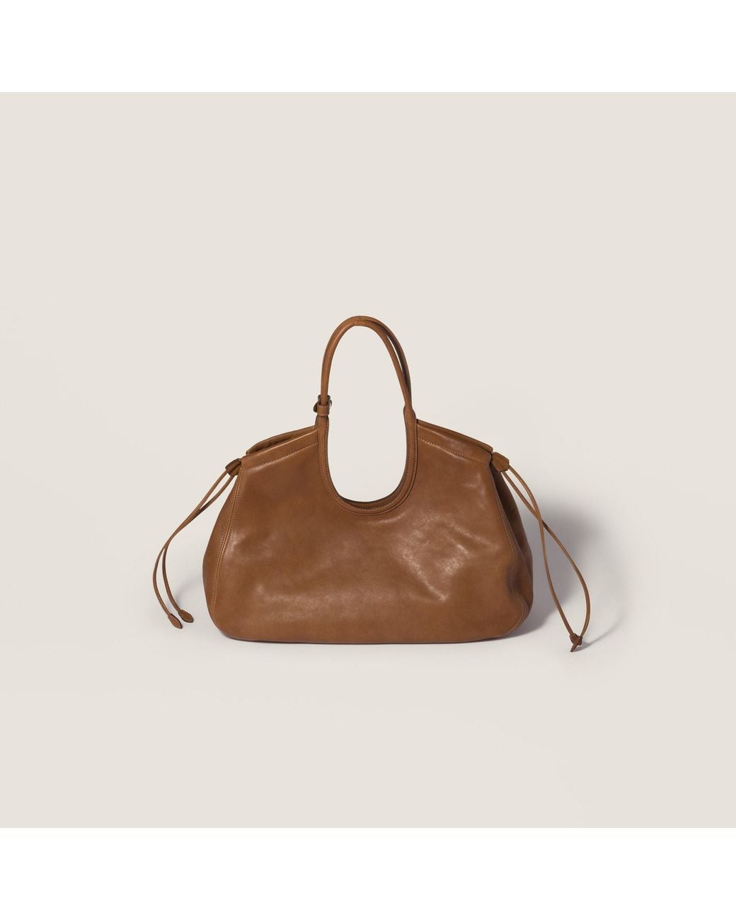 Miu Miu Brown Ivy Nappa Leather Shopping Bag