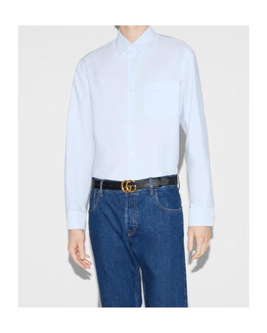 Gucci White Striped Poplin Shirt for men