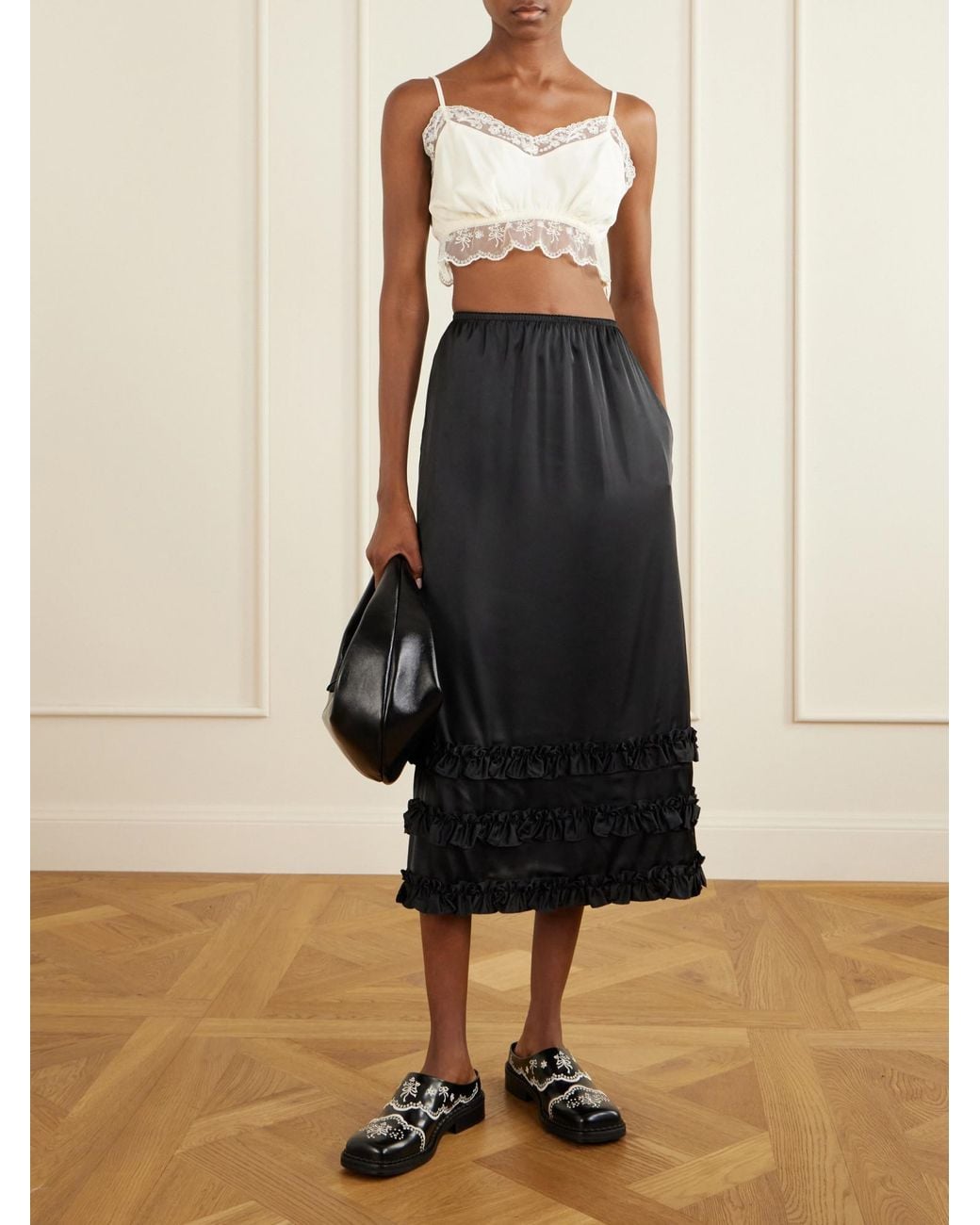 Simone Rocha White Lace-Trim Top
