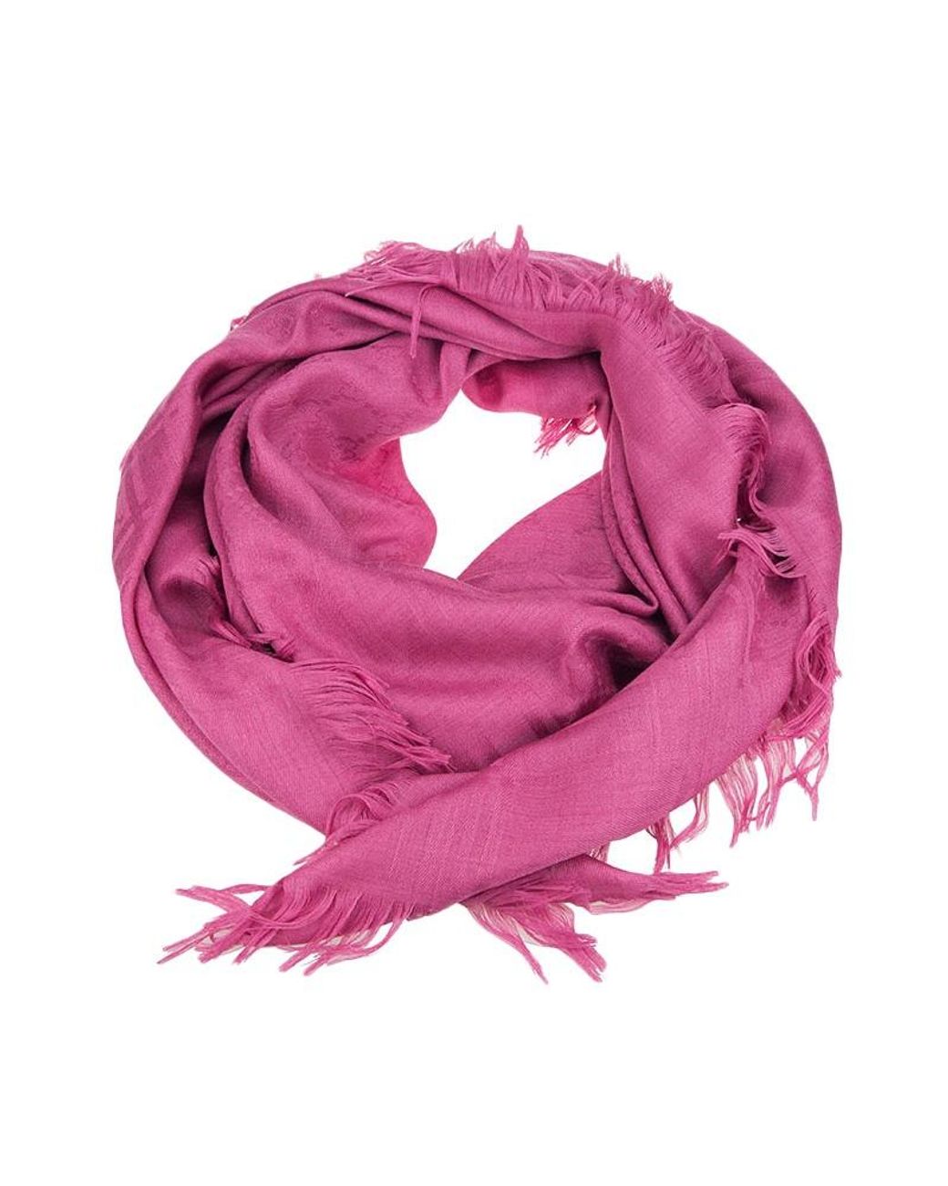 Gucci Pink Logo Tassel Scarf