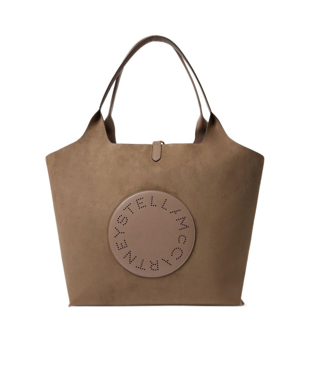 Stella McCartney Brown Logo Perforated Reversible Tote Bag