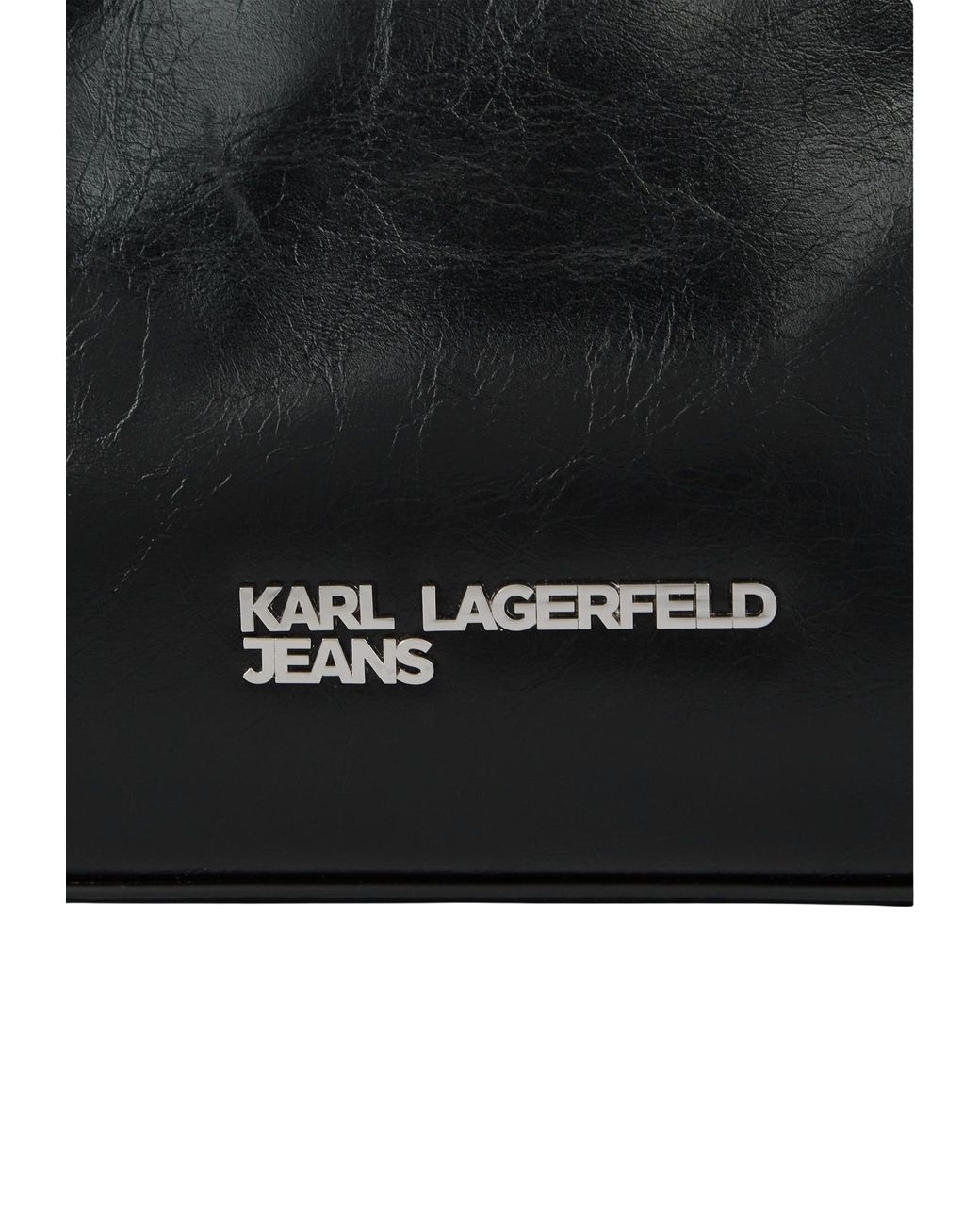 Karl Lagerfeld Black Buckle-Detail Shoulder Bag