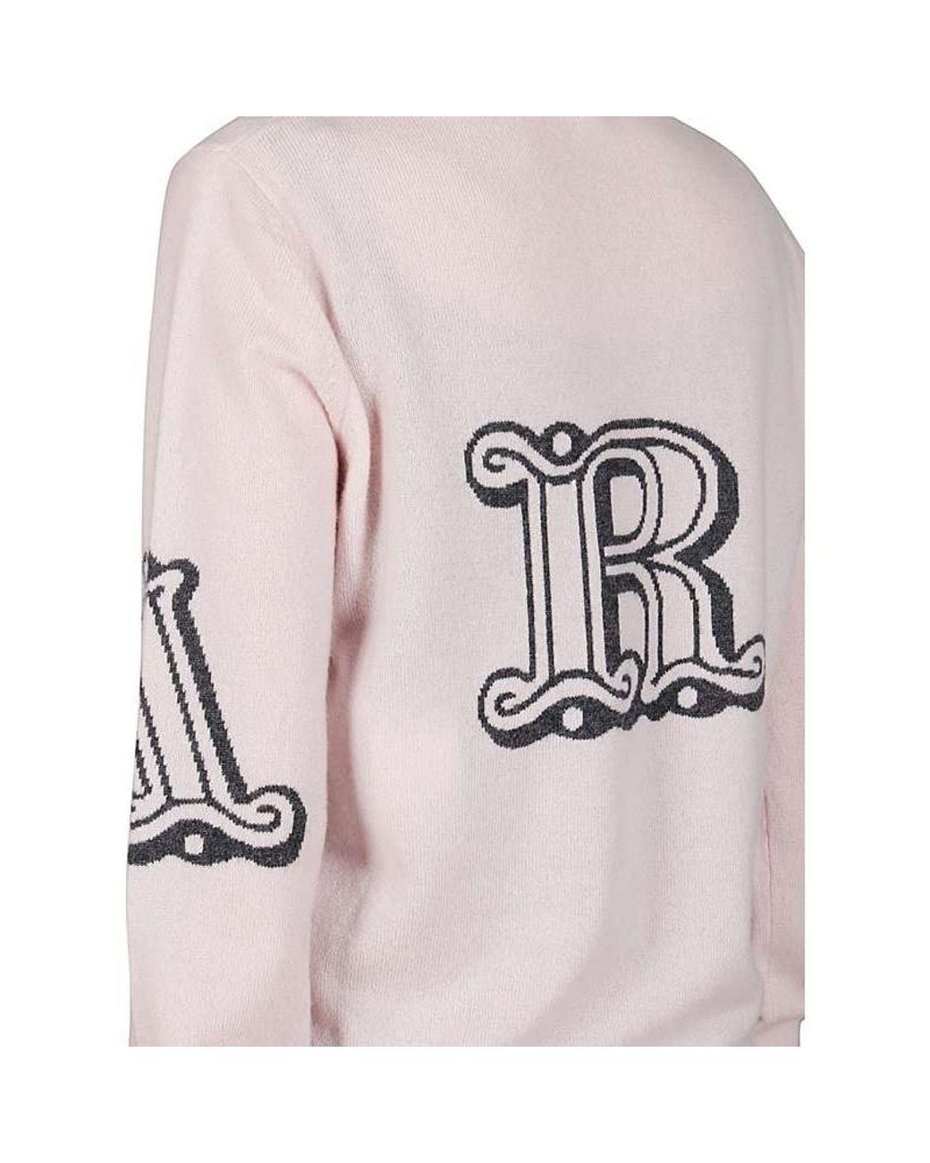 Max Mara Pink Cashmere Logo Pullover