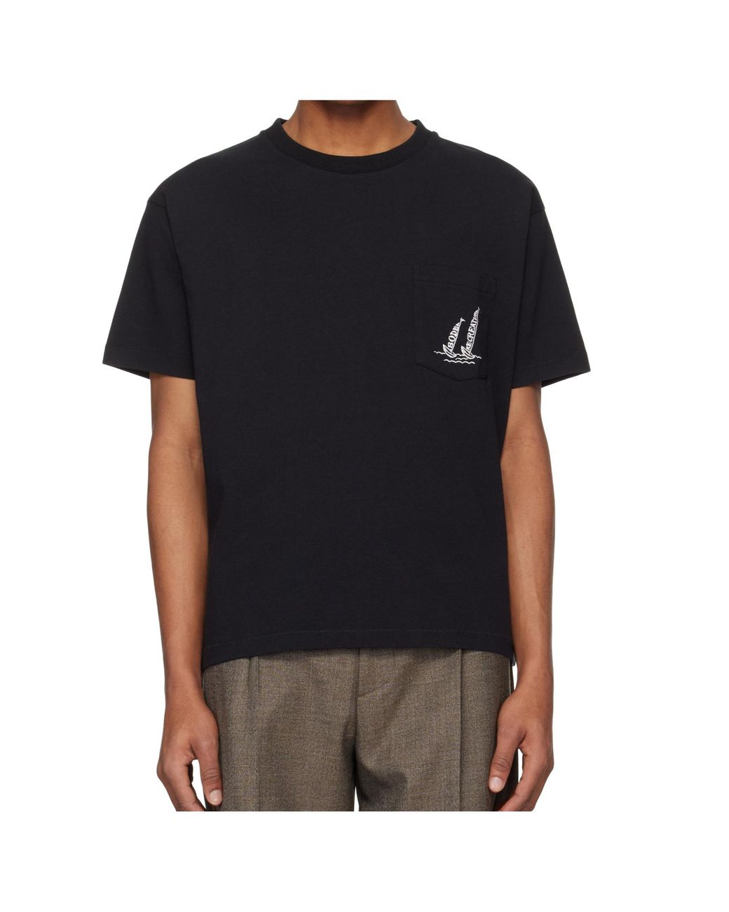 Bode Black Recreation Sails Crewneck T-Shirt for men