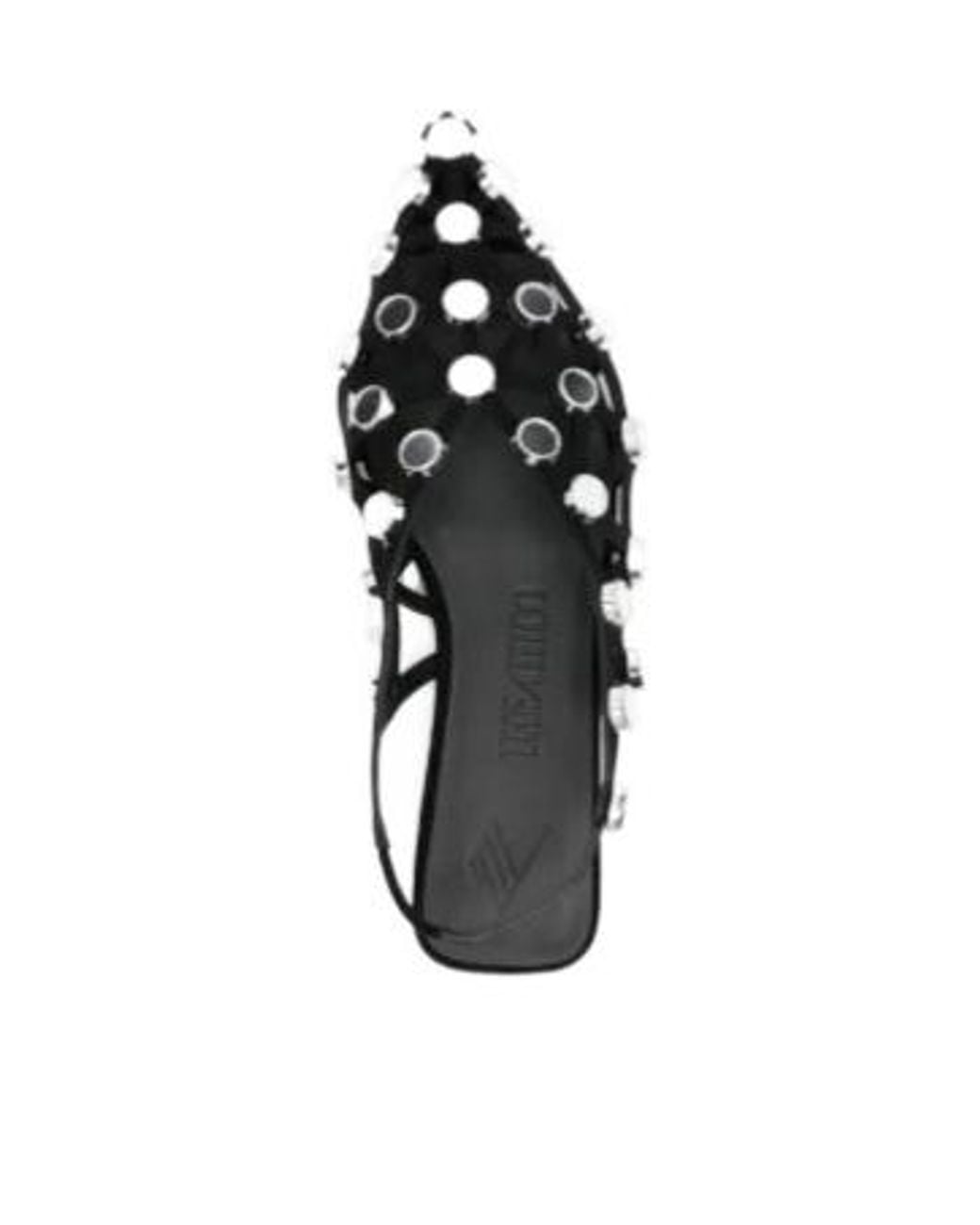 The Attico Black Grid Slingback Sandals