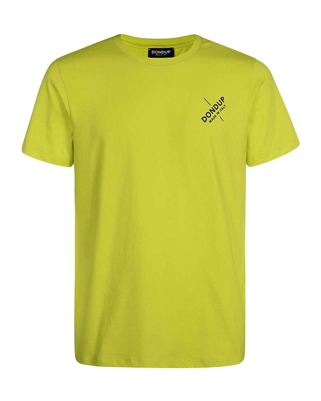 Dondup Yellow Logo Crew Neck T-Shirt for men