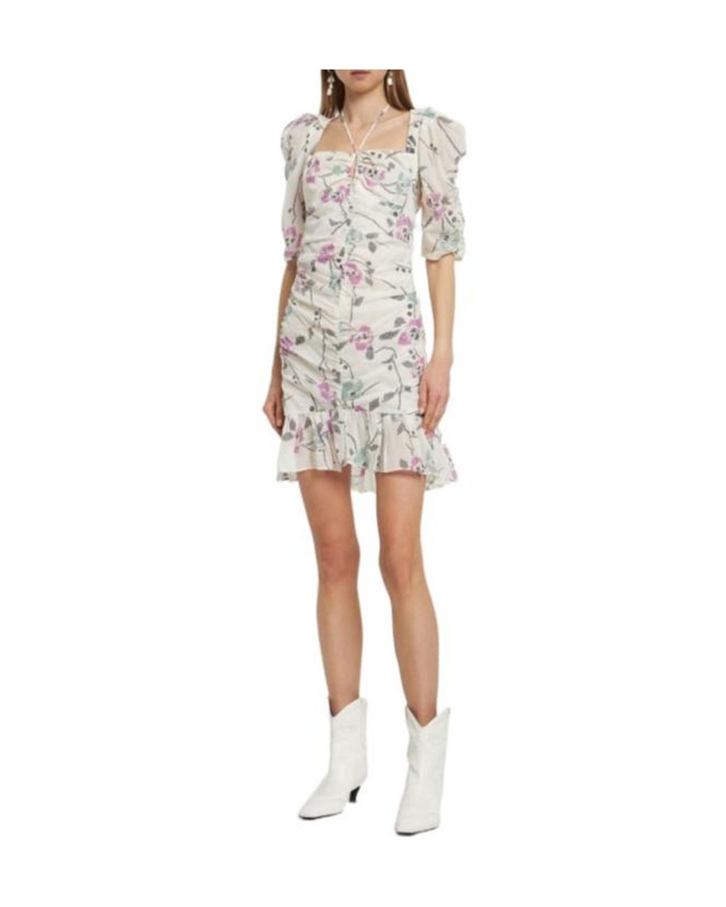 Isabel Marant White Printed Cotton Mini Dress