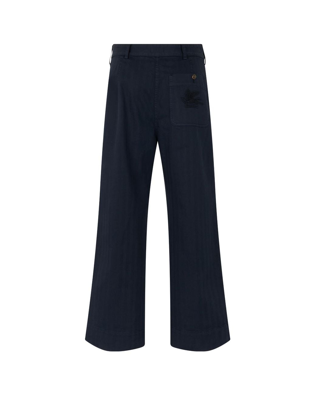 Etro Blue Logo Detailed Straight-Leg Pants