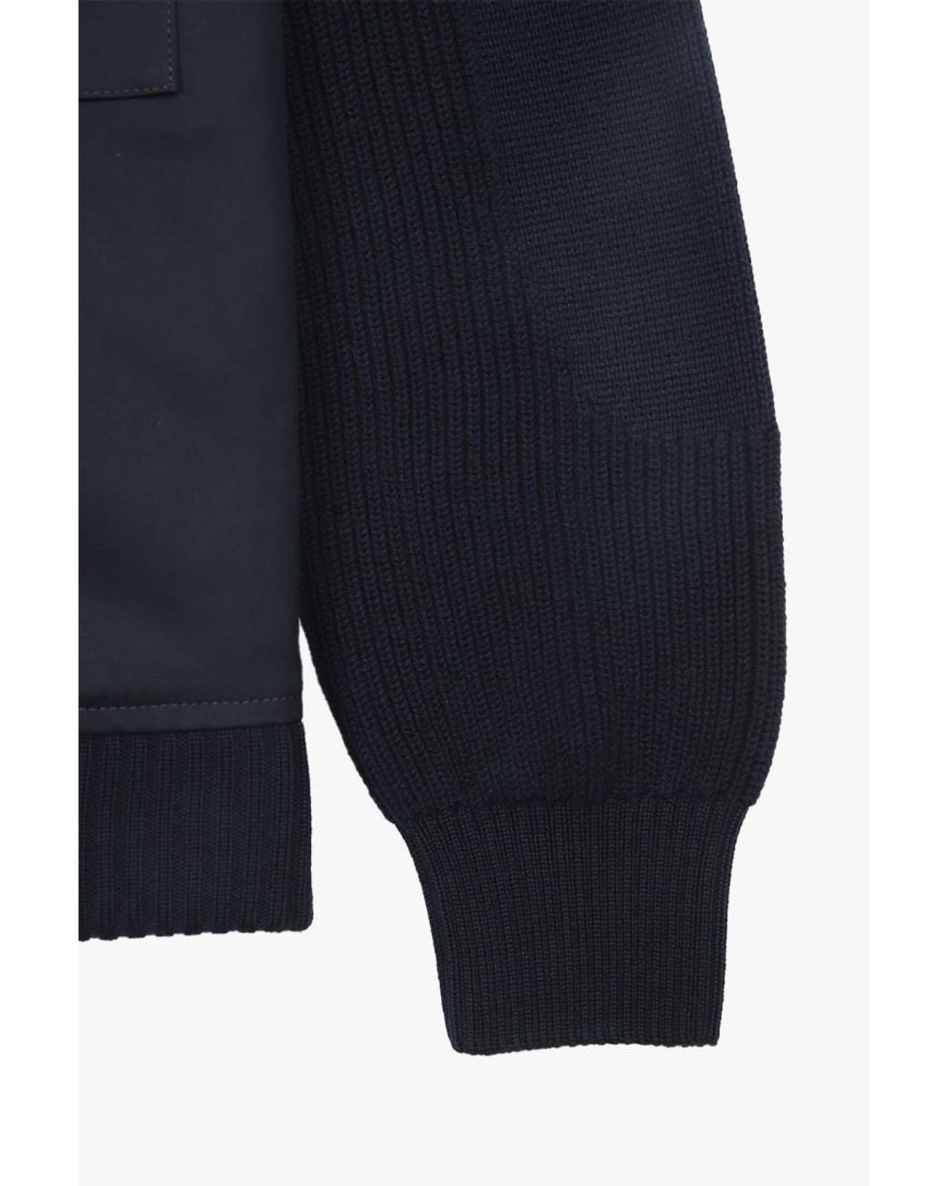 Stone Island Blue Chest Pocket Knit-Sleeve Jacket for men