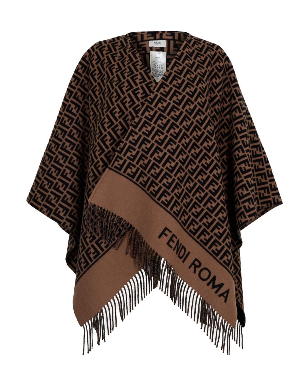 Fendi Brown Monogram Wool-Blend Pon