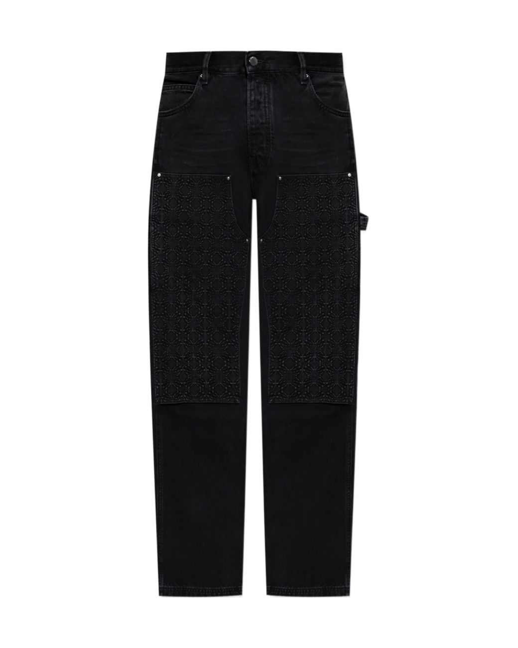 Amiri Black Debossed Ma Quad Carpenter Jeans for men