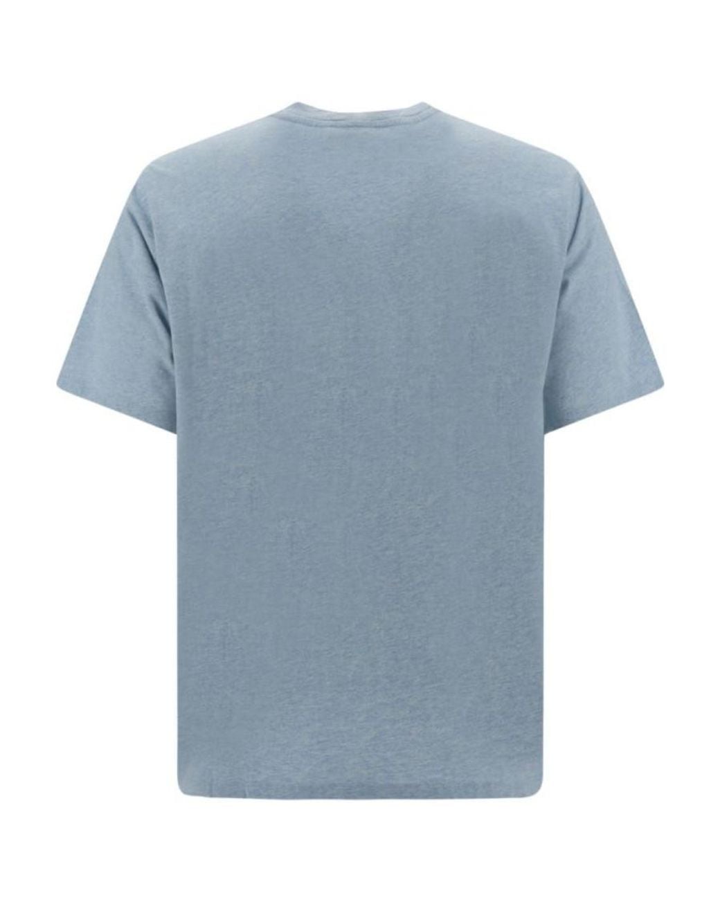 Maison Kitsuné Blue Maison Kitsuné Graphic Printed Crewneck T-Shirt for men